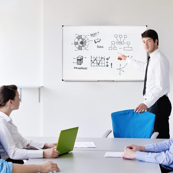 Large Magnetic Dry Erase Whiteboard with Pen Tray for School, Classroom, Office - Picture 6 of 12